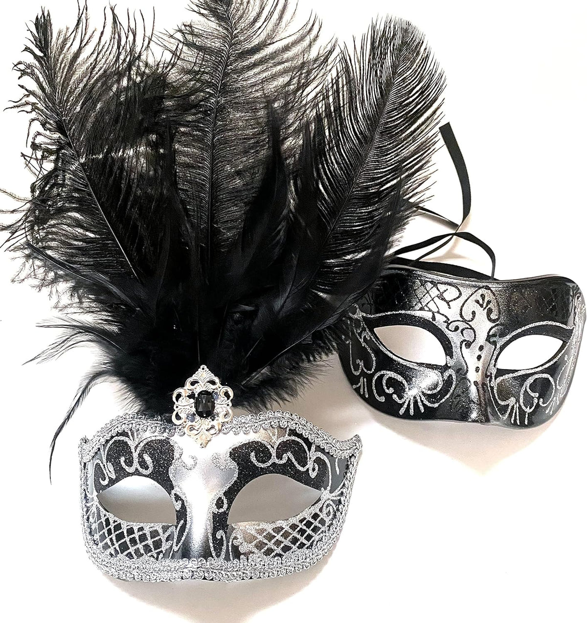 Feather Mask Pair Dress up Birthday Party Prom Wedding Dance Anniversary Wear