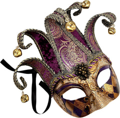Unisex Mens Mardi Gras Vintage Harlequins Masquerade Jolly Jester Mask Cosplay Dance Birthday Carnival Party