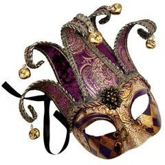 Unisex Mens Mardi Gras Vintage Harlequins Masquerade Jolly Jester Mask Cosplay Dance Birthday Carnival Party