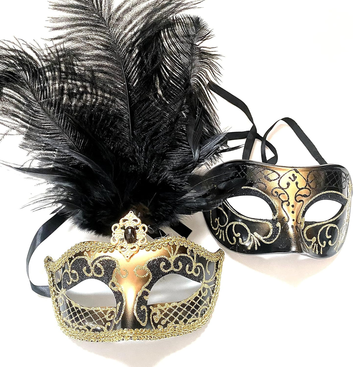 Feather Mask Pair Dress up Birthday Party Prom Wedding Dance Anniversary Wear