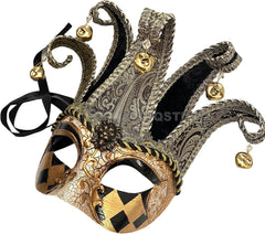Unisex Mens Mardi Gras Vintage Harlequins Masquerade Jolly Jester Mask Cosplay Dance Birthday Carnival Party