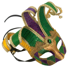 Unisex Mens Mardi Gras Vintage Harlequins Masquerade Jolly Jester Mask Cosplay Dance Birthday Carnival Party