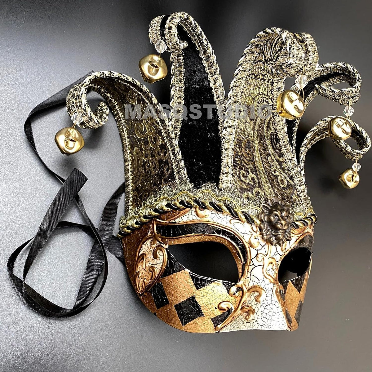 Mens Mardi Gras Vintage Harlequins Masquerade Jolly Jester Mask Cosplay Dance Birthday Carnival Party