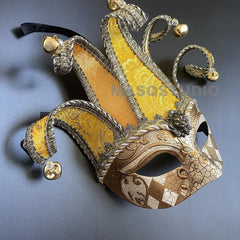 Unisex Mens Mardi Gras Vintage Harlequins Masquerade Jolly Jester Mask Cosplay Dance Birthday Carnival Party