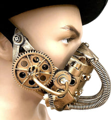 Masquerade Gas Mask Respirator Jaw Mask with Hose Tube Steampunk Burning Man Halloween Party Wear