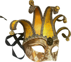 Unisex Mens Mardi Gras Vintage Harlequins Masquerade Jolly Jester Mask Cosplay Dance Birthday Carnival Party