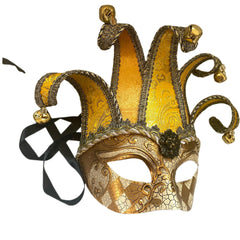 Unisex Mens Mardi Gras Vintage Harlequins Masquerade Jolly Jester Mask Cosplay Dance Birthday Carnival Party