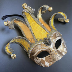 Unisex Mens Mardi Gras Vintage Harlequins Masquerade Jolly Jester Mask Cosplay Dance Birthday Carnival Party