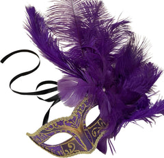 Masquerade Feather Mask Show Girl Mardi Gras Carnival Costume Cosplay dress up Party Wear