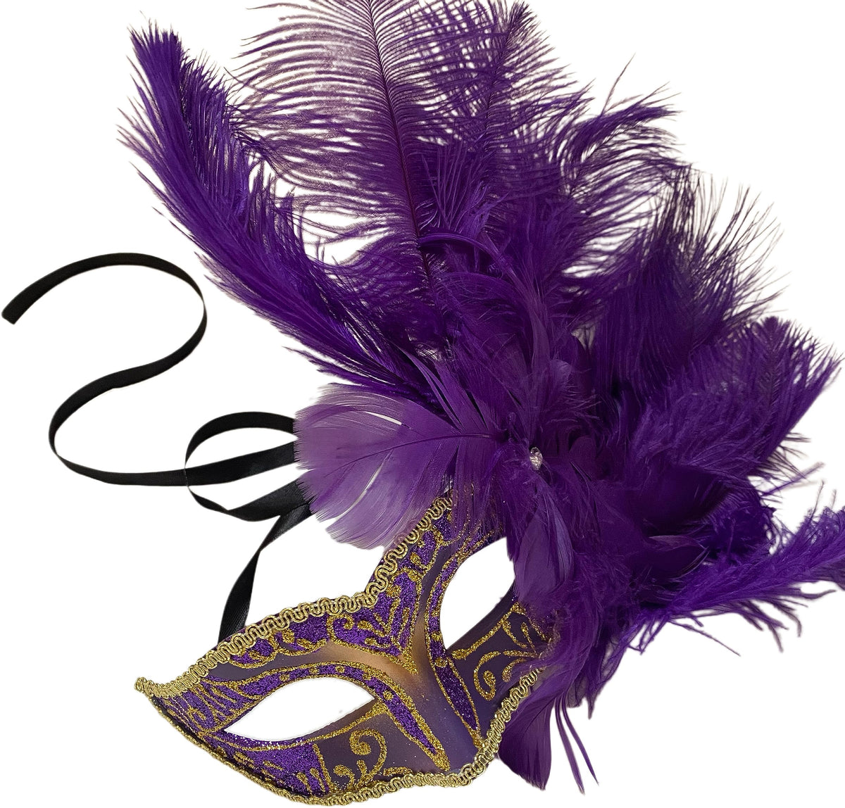MASQ Masquerade Feather Mask Show Girl Mardi Gras Carnival Costume Cosplay dress up Party Wear