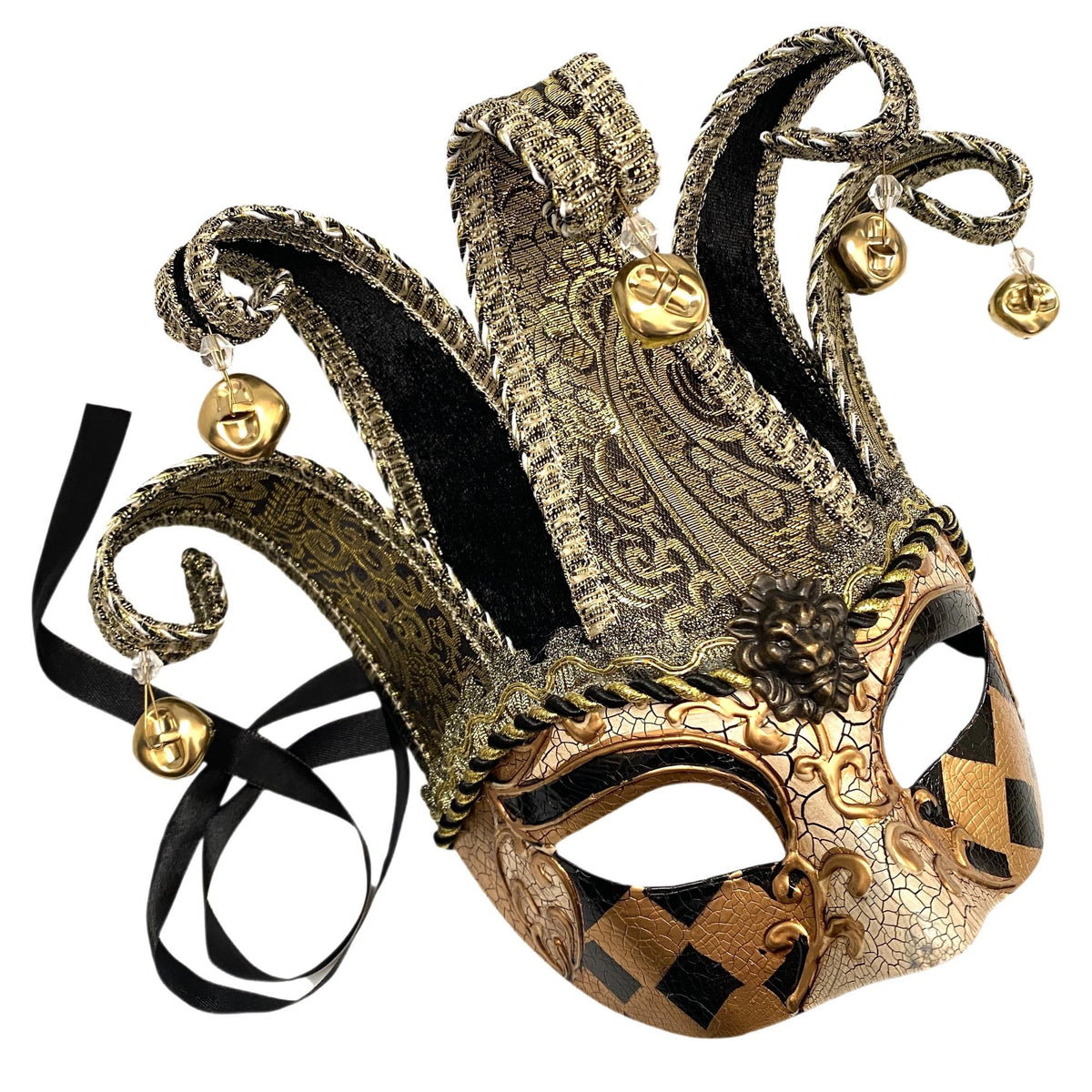 Unisex Mens Mardi Gras Vintage Harlequins Masquerade Jolly Jester Mask Cosplay Dance Birthday Carnival Party