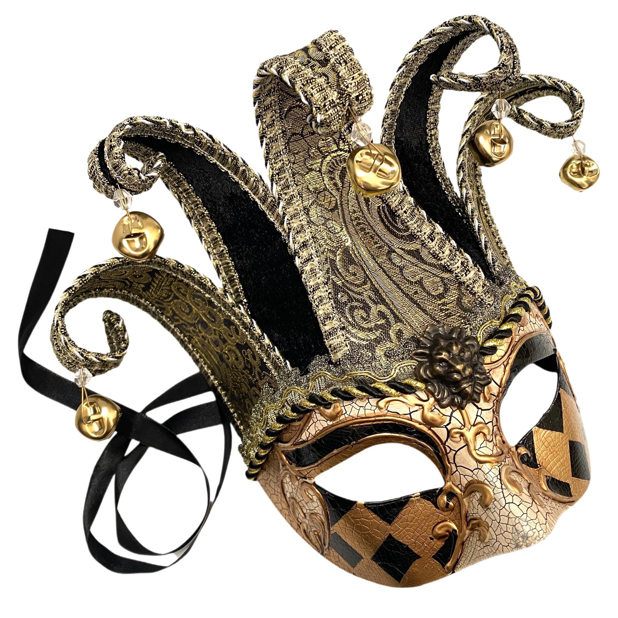 Unisex Mens Mardi Gras Vintage Harlequins Masquerade Jolly Jester Mask Cosplay Dance Birthday Carnival Party