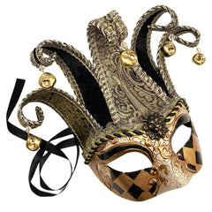 Unisex Mens Mardi Gras Vintage Harlequins Masquerade Jolly Jester Mask Cosplay Dance Birthday Carnival Party