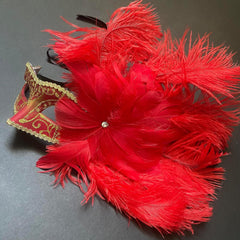 Masquerade Feather Mask Show Girl Mardi Gras Carnival Costume Cosplay dress up Party Wear