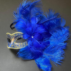 MASQ Masquerade Feather Mask Show Girl Mardi Gras Carnival Costume Cosplay dress up Party Wear