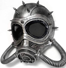 Full Face Silver Masquerade Gas Mask Halloween Costume Cosplay Steampunk Dress up Party