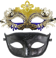 Couple Masquerade Metal Masks Venetian Halloween Costume Mask Mardi Gras Mask Cosplay Party Costume Ball Wedding Party Mask