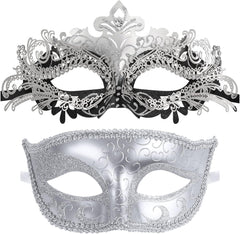 Couple Masquerade Metal Masks Venetian Halloween Costume Mask Mardi Gras Mask Cosplay Party Costume Ball Wedding Party Mask