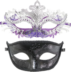 Couple Masquerade Metal Masks Venetian Halloween Costume Mask Mardi Gras Mask Cosplay Party Costume Ball Wedding Party Mask