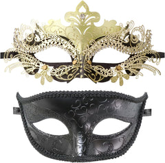 Couple Masquerade Metal Masks Venetian Halloween Costume Mask Mardi Gras Mask Cosplay Party Costume Ball Wedding Party Mask