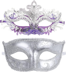 Couple Masquerade Metal Masks Venetian Halloween Costume Mask Mardi Gras Mask Cosplay Party Costume Ball Wedding Party Mask