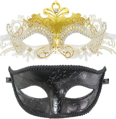 Couple Masquerade Metal Masks Venetian Halloween Costume Mask Mardi Gras Mask Cosplay Party Costume Ball Wedding Party Mask