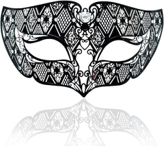 Masquerade Mask for Women Ultralight Metal Mask Shiny Metal Rhinestone Venetian Pretty Party Evening Prom Ball Mask