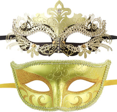 Couple Masquerade Metal Masks Venetian Halloween Costume Mask Mardi Gras Mask Cosplay Party Costume Ball Wedding Party Mask