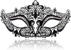 Masquerade Mask for Women Ultralight Metal Mask Shiny Metal Rhinestone Venetian Pretty Party Evening Prom Ball Mask