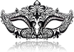 Masquerade Mask for Women Ultralight Metal Mask Shiny Metal Rhinestone Venetian Pretty Party Evening Prom Ball Mask