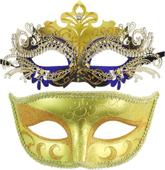 Couple Masquerade Metal Masks Venetian Halloween Costume Mask Mardi Gras Mask Cosplay Party Costume Ball Wedding Party Mask