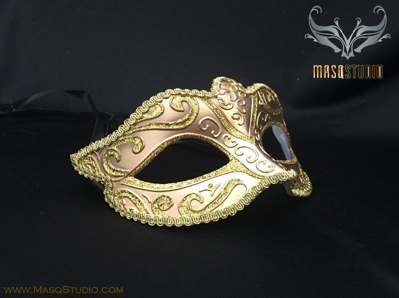 Venetian style Children Masquerade Eye Mask Gold