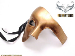 Men's phantom of the opera Gold masquerade ball mask