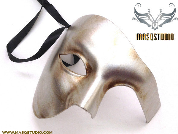 Men's phantom of the opera Silver masquerade ball mask