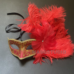 Masquerade Feather Mask Costume Carnival dress up Parade Birthday Dance Prom Eye Wear