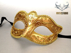 Venetian style Children Masquerade Eye Mask Gold