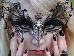 Filigree metal Venetian Masquerade Spider Mask