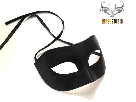 Men's Venetian Style Black Classic Eye Mask
