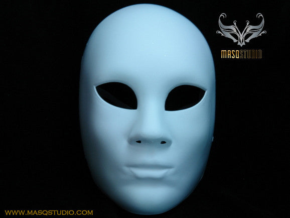 Blank White Full Face Masquerade Mask Woman