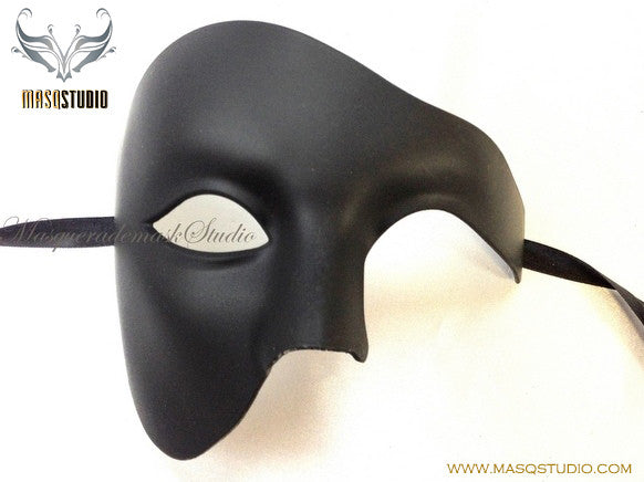 Men's Blank Black Unisex Masquerade Phantom Mask