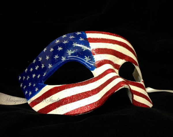 Men's Women's American July 4th flag Patriotic Masquerade Ball Mask USA