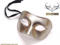 Mens Silver Masquerade ball eye mask Venetian Classic
