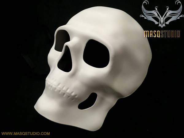 Blank White Full Face Halloween Skeleton Day of the Dead Masquerade Skull Mask