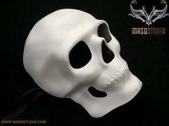 Blank White Full Face Halloween Skeleton Day of the Dead Masquerade Skull Mask